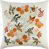 Light Blue, Light Olive, Ivory, Black, Orange, Olive / Down Feather / 18" x 18"