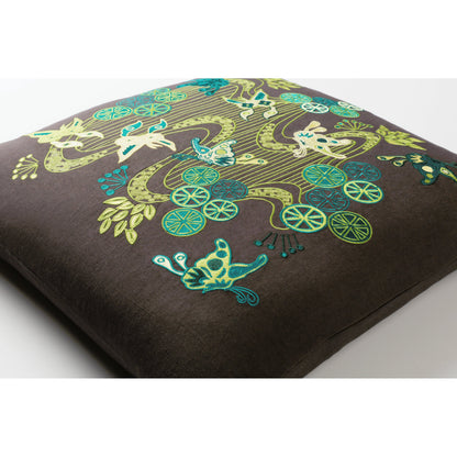 Chinese River Pillow - 11885 by Surya. Made from 55% linen, 45% cotton in a modern style.