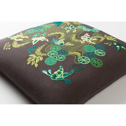 Chinese River Pillow - 11885 by Surya. Made from 55% linen, 45% cotton in a modern style.