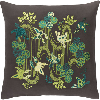 Chinese River Pillow - 11885 by Surya. Made from 55% linen, 45% cotton in a modern style.