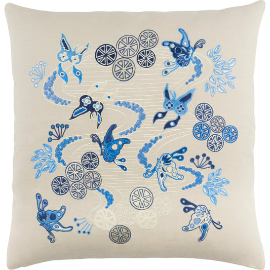 Chinese River Pillow - 11885 by Surya. Made from front: 55% linen, 45% cotton, back: 55% linen in a modern style.