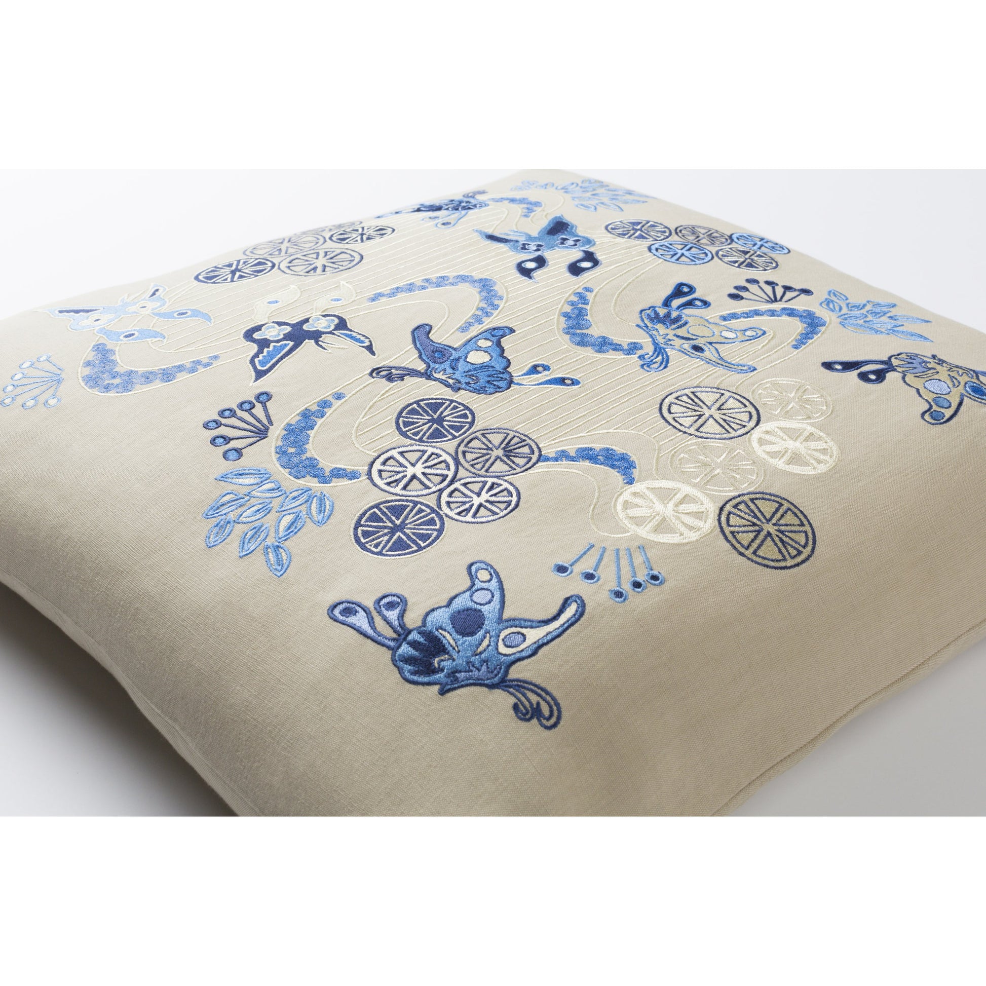 Chinese River Pillow - 11885 by Surya. Made from 55% linen, 45% cotton in a modern style.