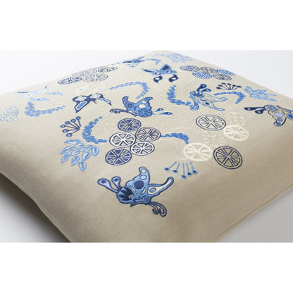 Chinese River Pillow - 11885 by Surya. Made from 55% linen, 45% cotton in a modern style.