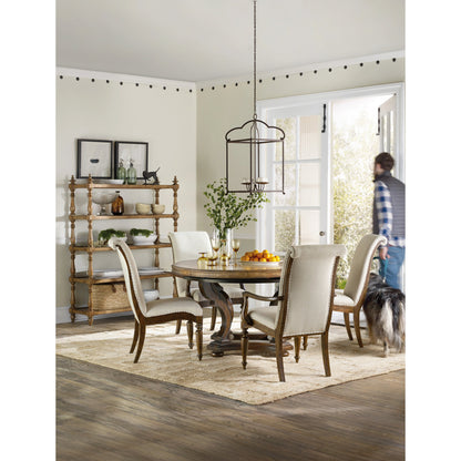 Archivist Upholstered Side Chair (Set of 2) by Hooker Furniture in beige and pecan, aubergine. Made from fabric, nailheads in a transitional style.