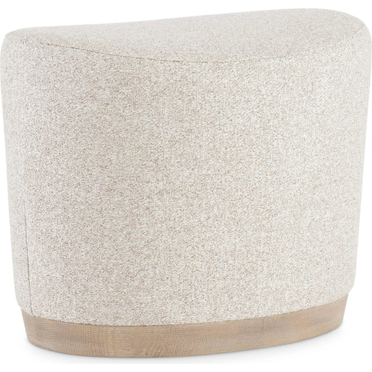 Loggia Bench by Bernhardt in beige and aria. Made from fabric, wood in a unique style.