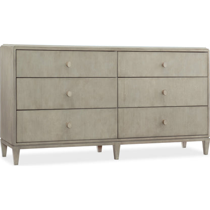Elixir Dresser by Hooker Furniture in greige. Made from chinese walnut veneers in a modern style.