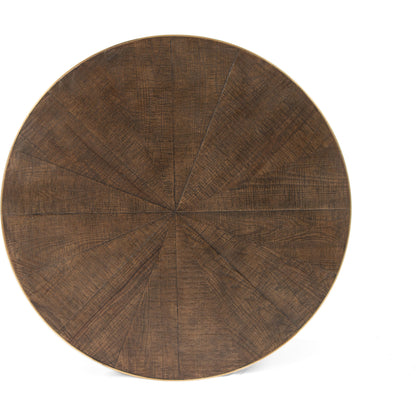 Perry Coffee Table by Four Hands in ebony, light ebony and bright brass clad, ebony, light ebony. Made from solid oak, brass in a cottage & farmhouse style.