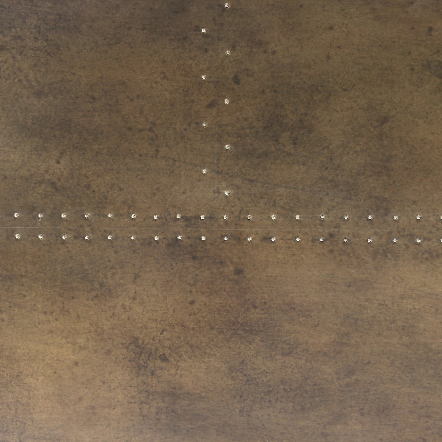 018 S-338946 | Closeup | Spider Console Table by Four Hands in light rustic black, bright brass clad, sandy oak. Made from brass, iron, solid oak in a modern style.