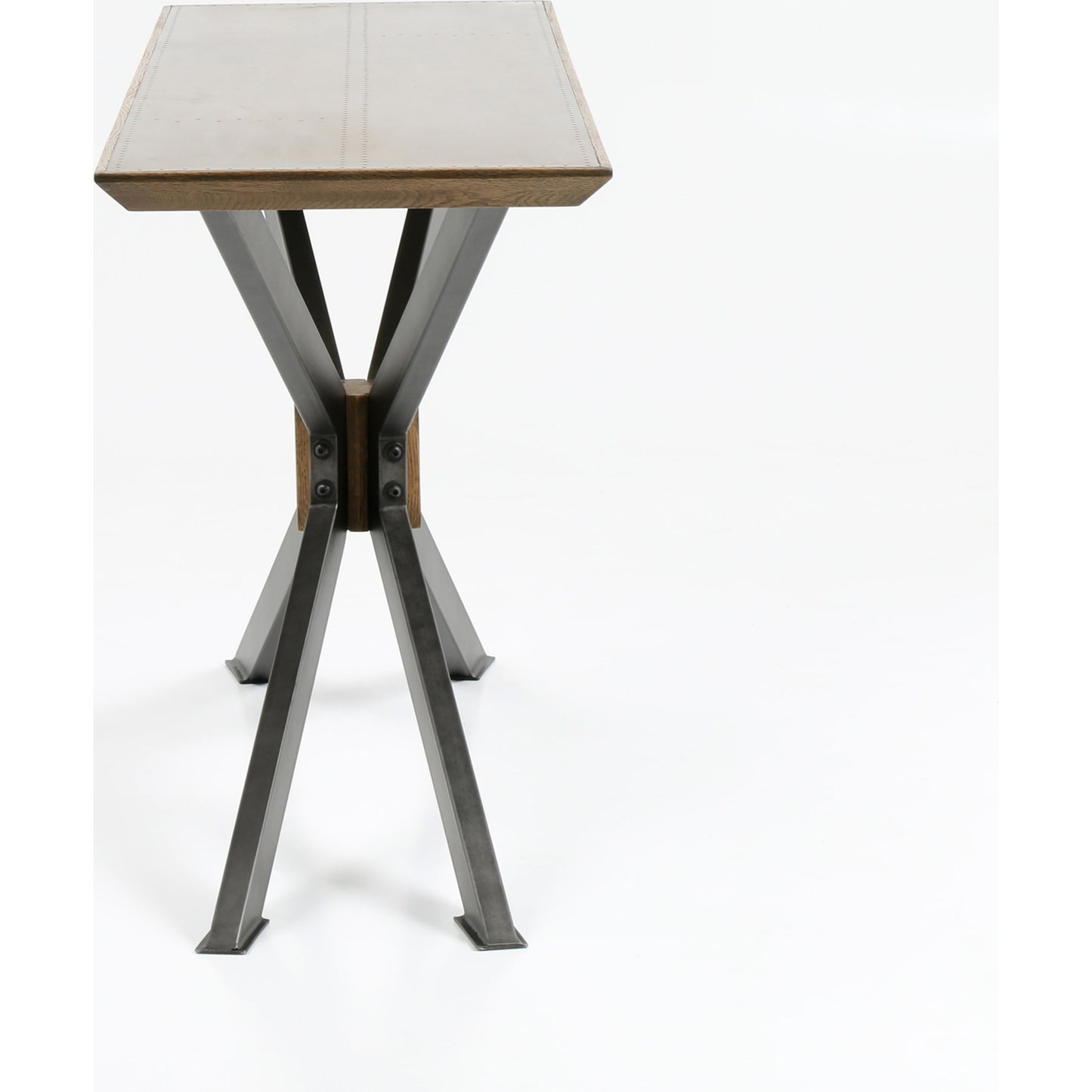 012 S-338946 | Additional Silo | Spider Console Table by Four Hands in light rustic black, bright brass clad, sandy oak. Made from brass, iron, solid oak in a modern style.