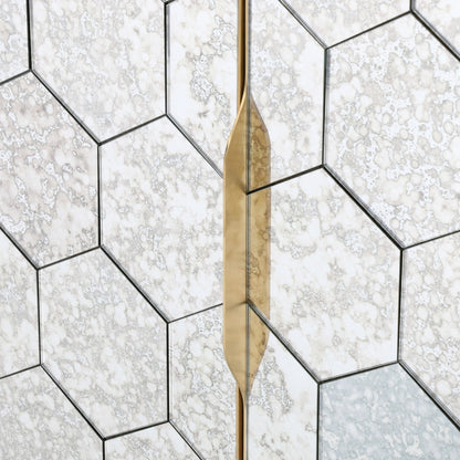 Cybil Sideboard by Four Hands in dark walnut. Made from walnut veneer, stainless steel, glass in a eclectic & global style.