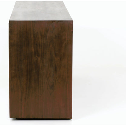 Cybil Sideboard by Four Hands in dark walnut. Made from walnut veneer, stainless steel, glass in a eclectic & global style.