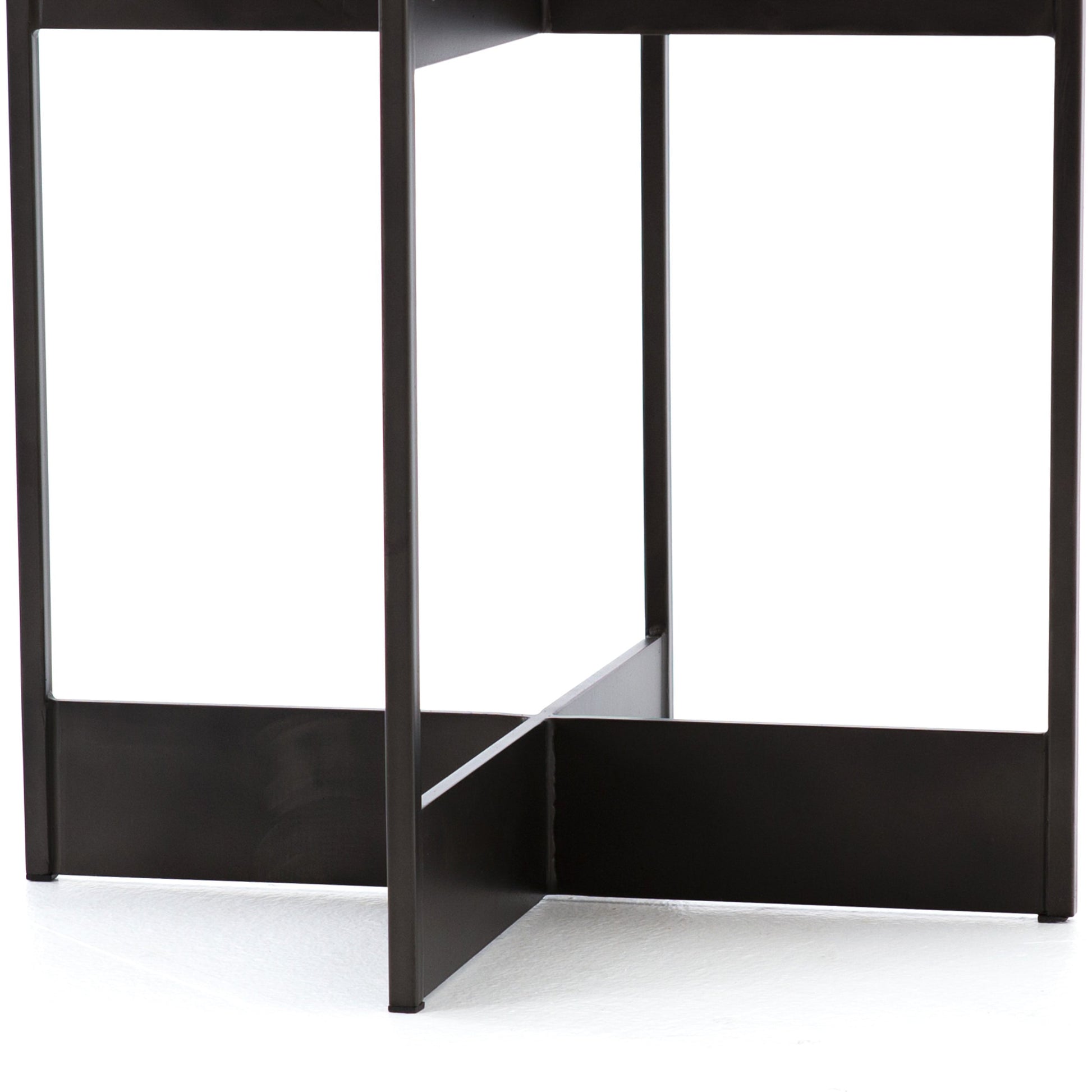 Shannon End Table by Four Hands in smoke grey, english brown oak. Made from oak veneer, iron in a modern style.