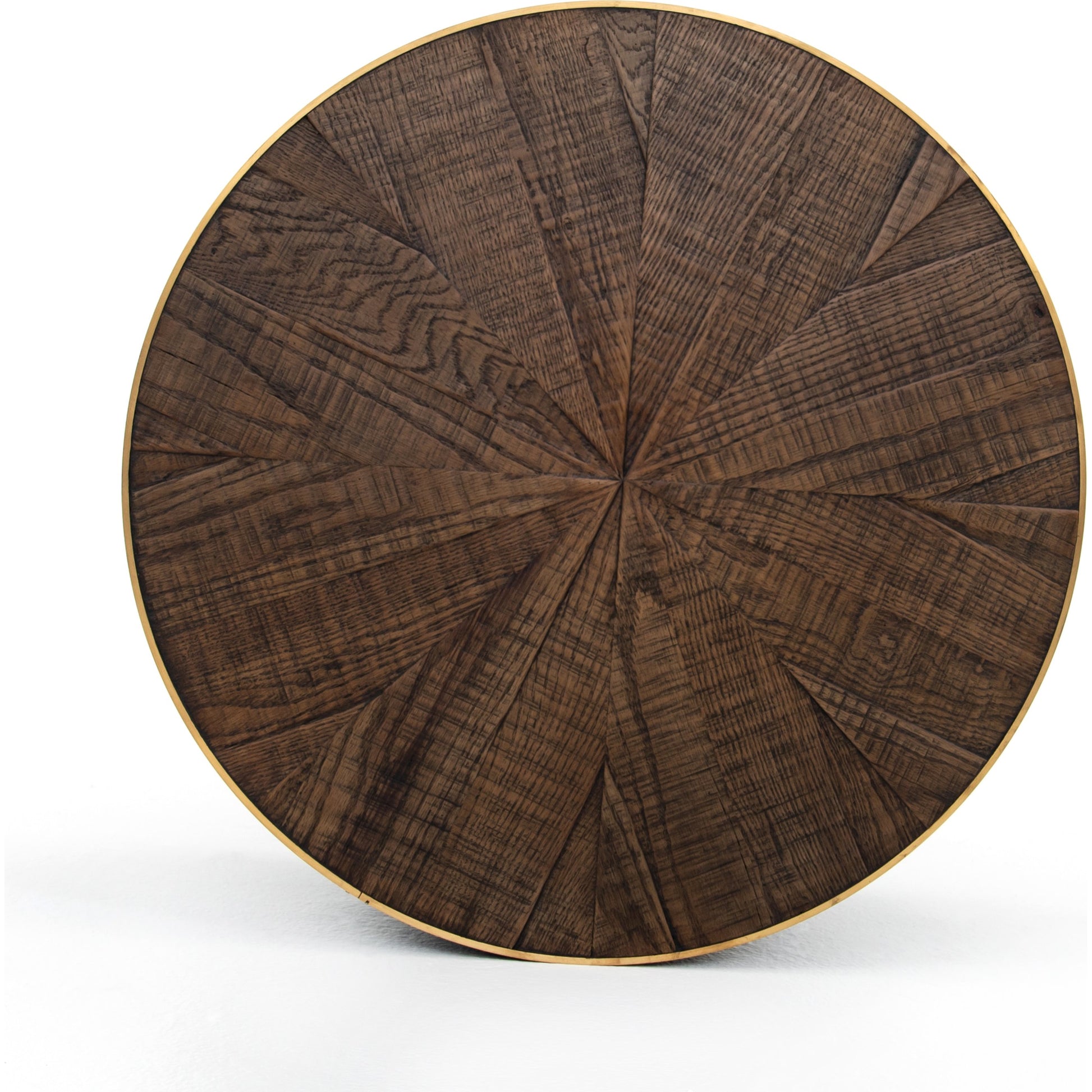 Perry Bunching Table by Four Hands in bright brass clad, ebony. Made from solid oak, brass in a eclectic & global style.
