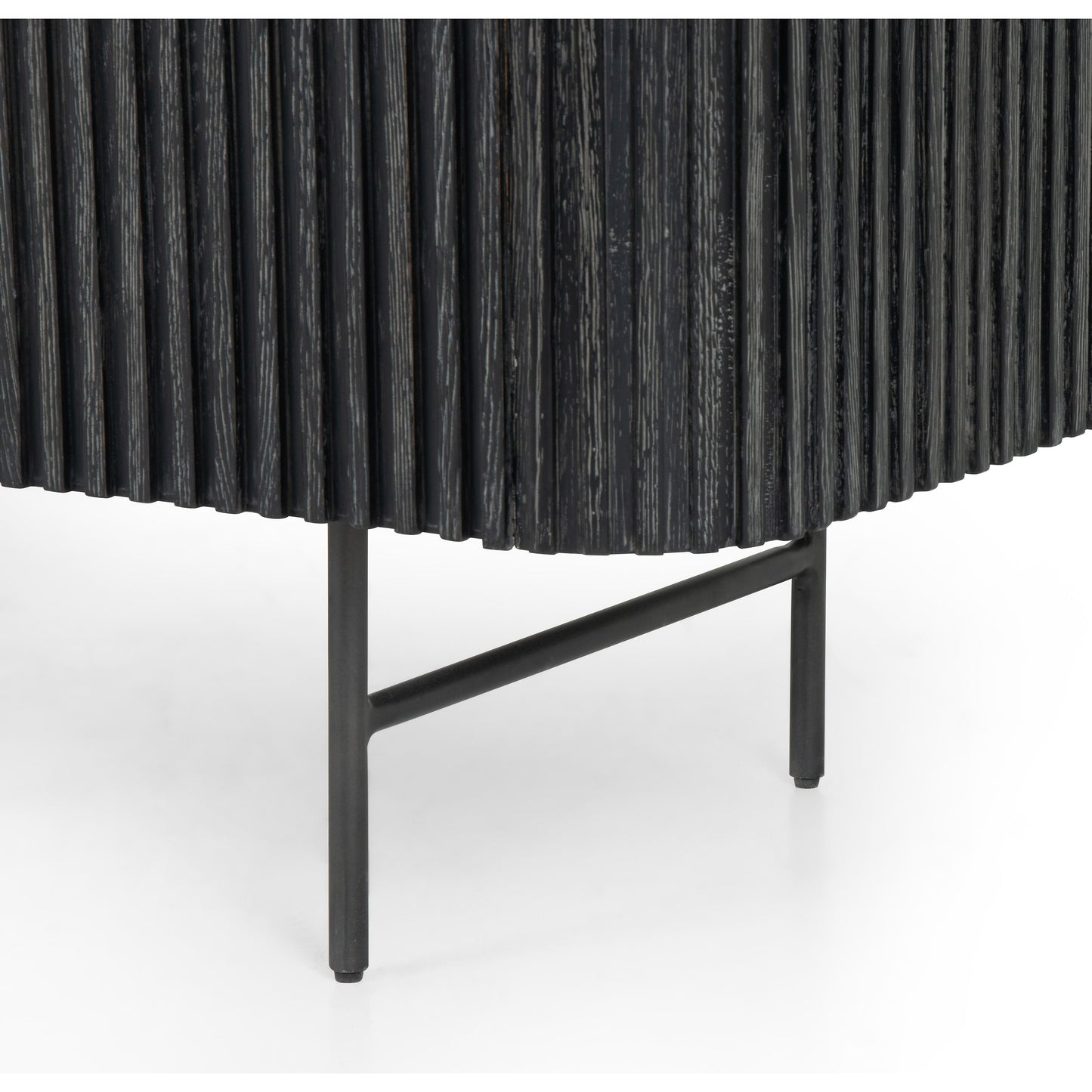 009 SI-1715879 | Closeup | Laverne Sideboard by Four Hands in washed black, brushed gunmetal, bluestone and washed black, brushed gunmetal, blue stone. Made from iron, bluestone, solid oak in a eclectic & global style.