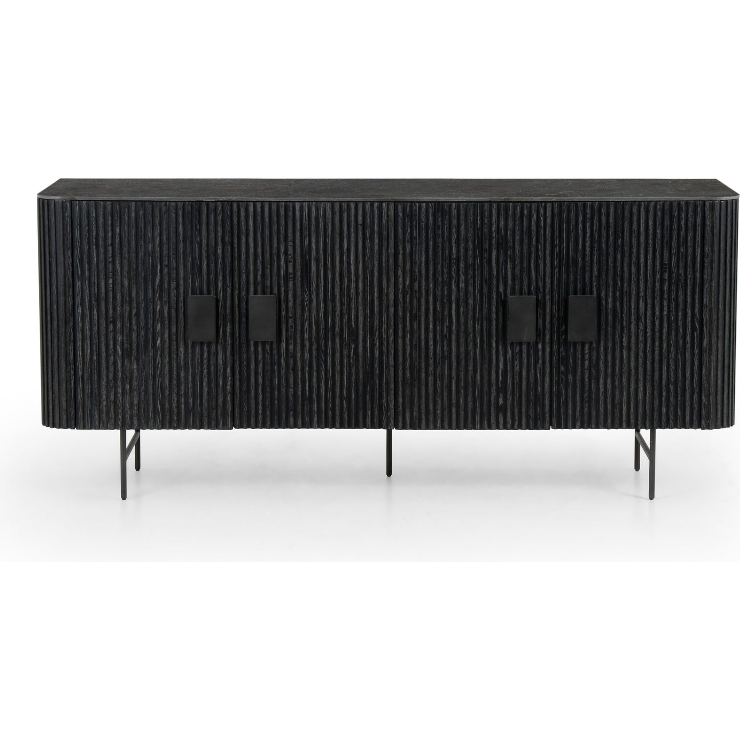 003 SI-1715879 | Additional Silo | Laverne Sideboard by Four Hands in washed black, brushed gunmetal, bluestone and washed black, brushed gunmetal, blue stone. Made from iron, bluestone, solid oak in a eclectic & global style.