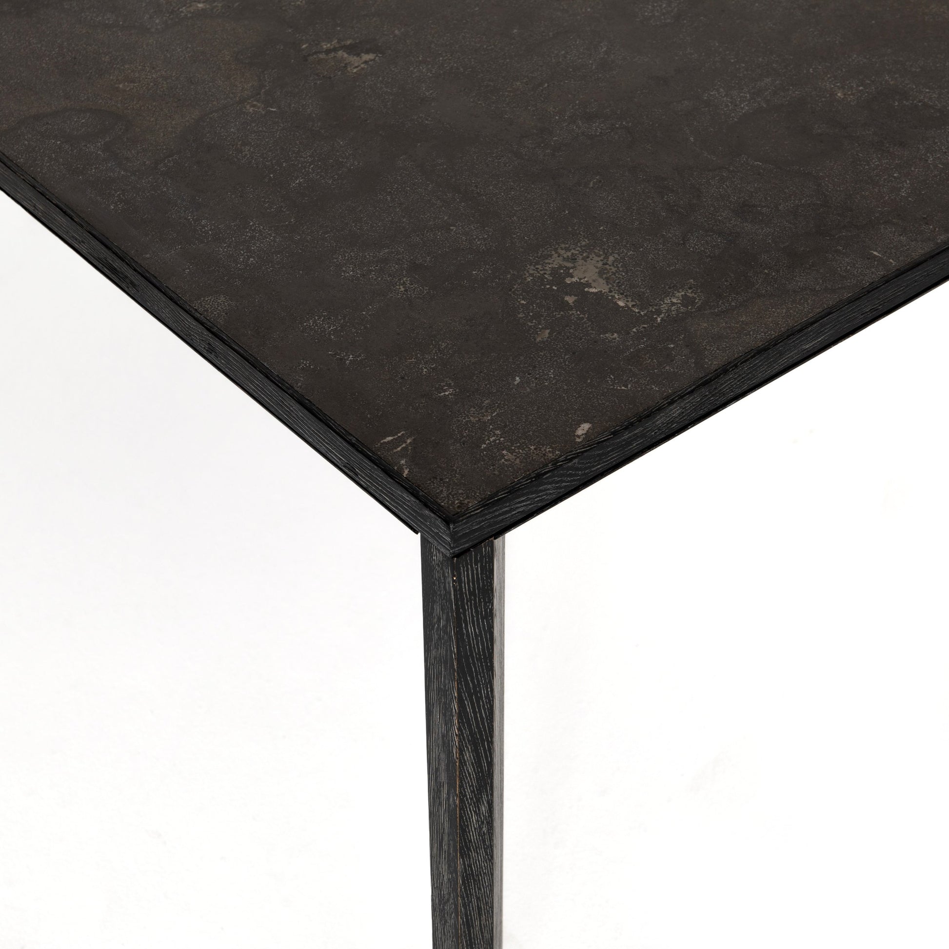 Conner Dining Table by Four Hands in washed black, bluestone. Made from bluestone, solid oak in a modern style.