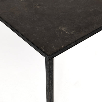 Conner Dining Table by Four Hands in washed black, bluestone. Made from bluestone, solid oak in a modern style.