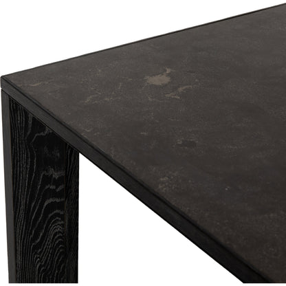 Conner Dining Table by Four Hands in washed black, bluestone. Made from bluestone, solid oak in a modern style.