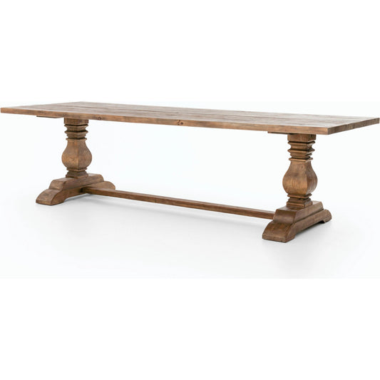 Durham Dining Table by Four Hands in bleached oak and waxed bleached fir, bleached oak. Made from solid reclaimed pine, solid pine in a cottage & farmhouse style.