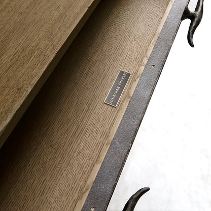Stone Ridge Marble Credenza by Jonathan Charles in tully light acacia. Made from acacia in a modern style.