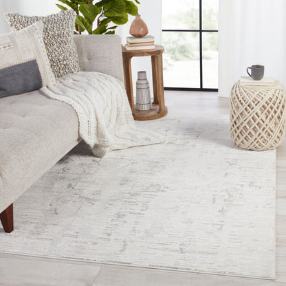 Jovie Rug by Jaipur Living in ivory, gray. Made from 55% viscose, 45% shrink polyester in a unique style.