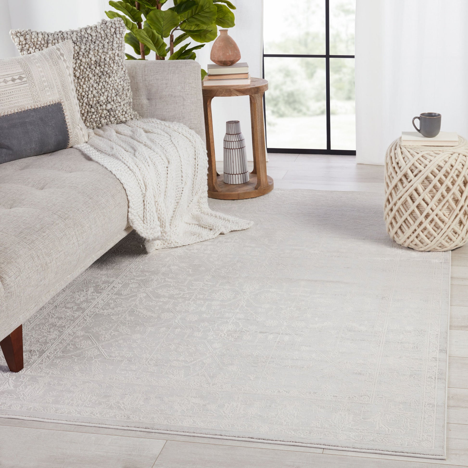 Riella Rug by Jaipur Living in light gray, cream. Made from unique in a unique style.