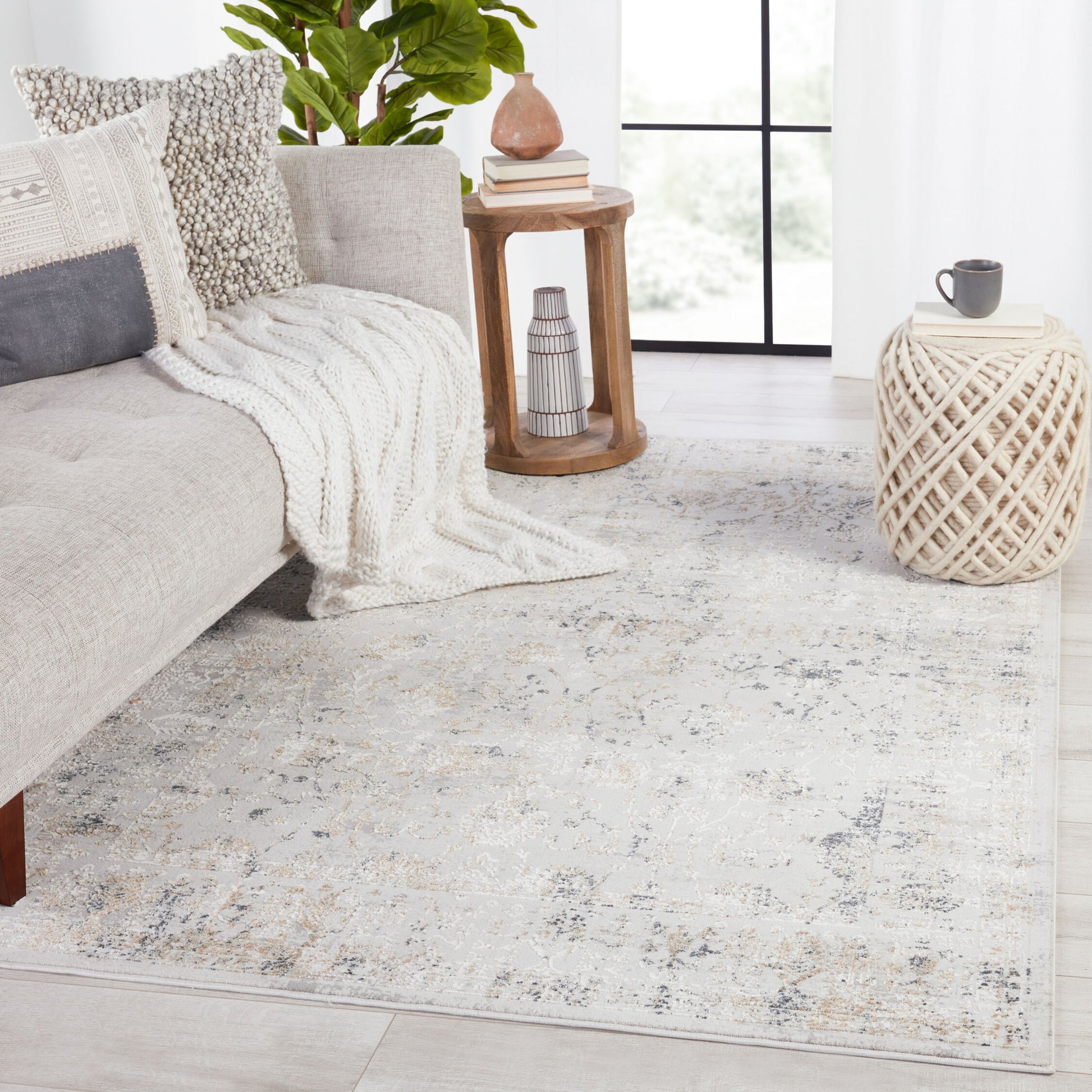 Vida Rug by Jaipur Living in light gray, gold. Made from unique in a unique style.