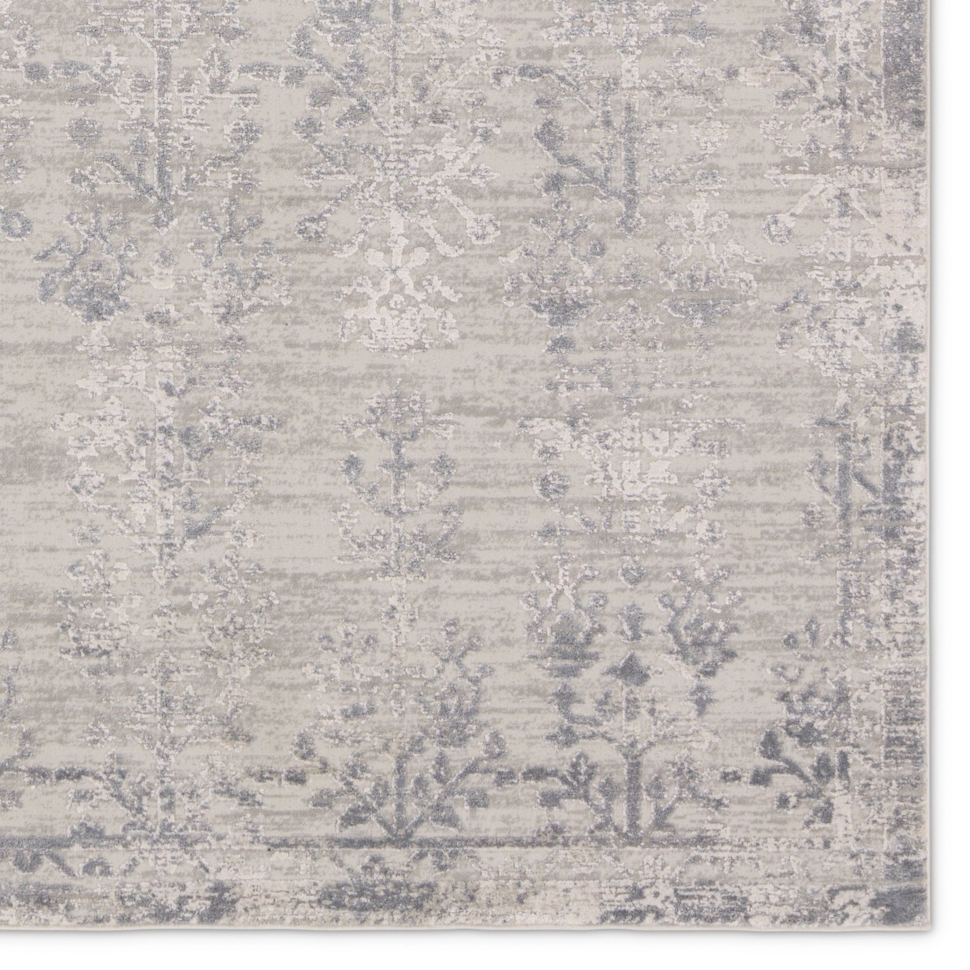 Cirque Fortier CIQ47 Rug by Jaipur Living in silver, slate. Made from 50% polyester, 50% viscose in a unique style.