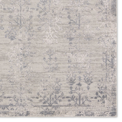 Cirque Fortier CIQ47 Rug by Jaipur Living in silver, slate. Made from 50% polyester, 50% viscose in a unique style.