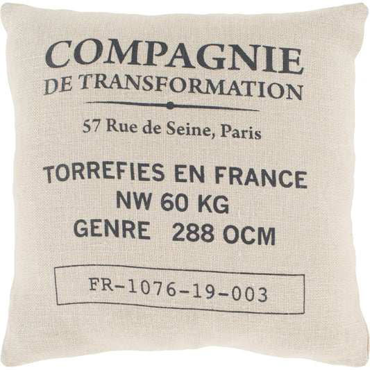 Circa Pillow - 22699 by Surya in cream, charcoal. Made from 100% jute in a cottage & farmhouse style.