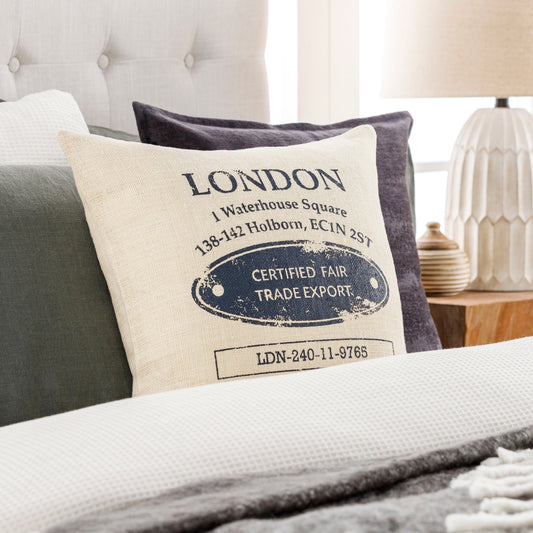 Circa Pillow - 16997 by Surya in butter, charcoal. Made from 100% jute in a eclectic & global style.