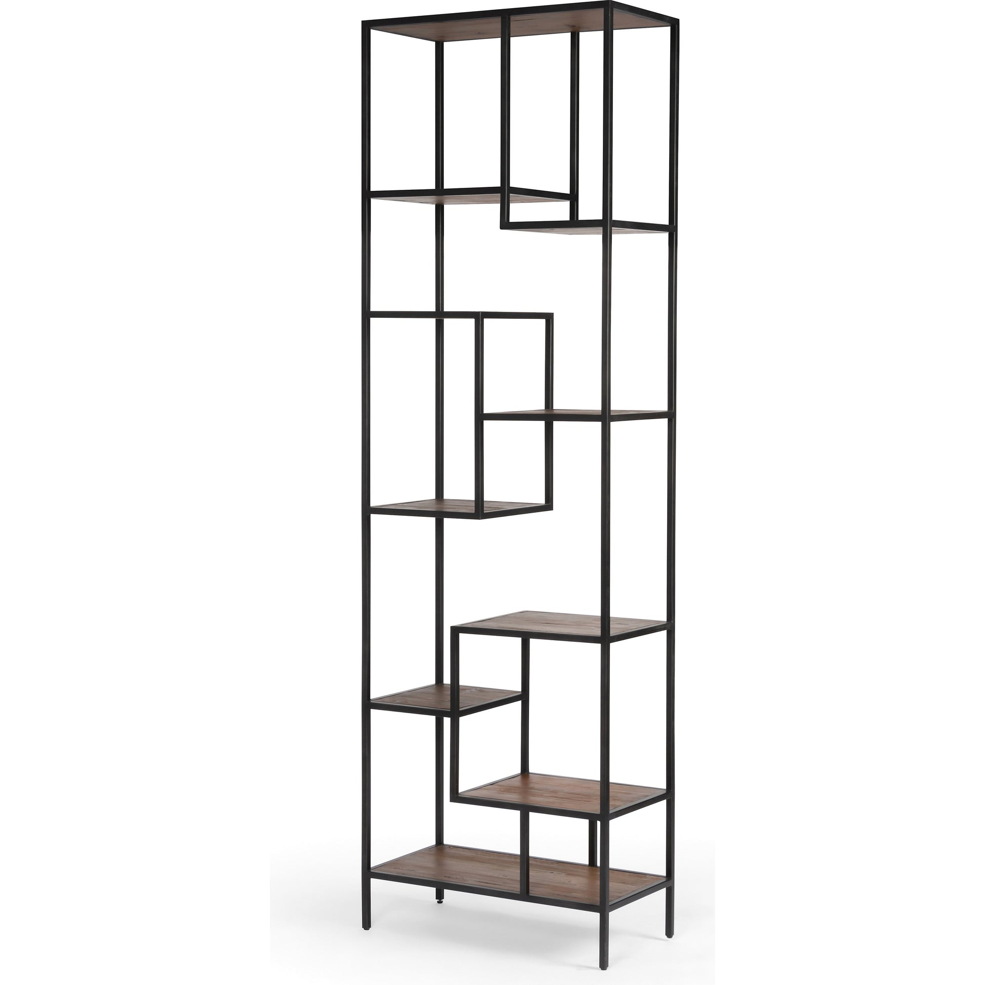 Helena Bookcase by Four Hands in antique brass, clear glass. Made from iron, tempered glass in a cottage & farmhouse style.