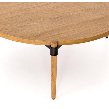 Holmes Coffee Table by Four Hands in smoked drift oak. Made from oak veneer, solid oak, iron in a modern style.