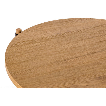 Holmes Coffee Table by Four Hands in smoked drift oak. Made from oak veneer, solid oak, iron in a modern style.