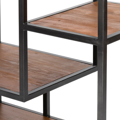 Helena Bookcase by Four Hands in antique brass, clear glass. Made from iron, tempered glass in a cottage & farmhouse style.