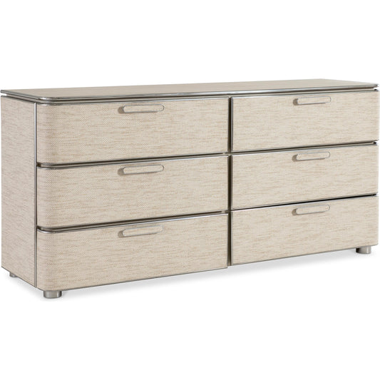 Corinne Dresser by Bernhardt in ecru. Made from metal in a transitional style.