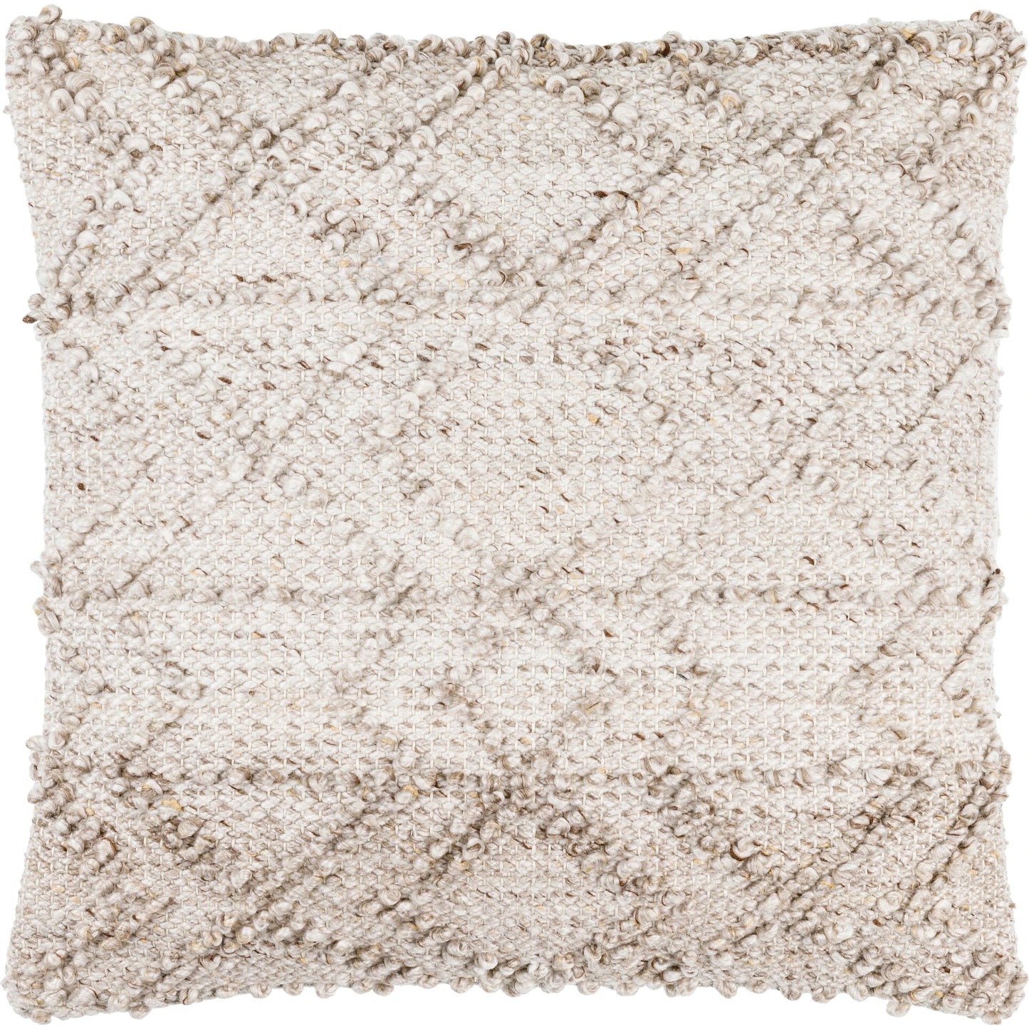 001 SI-2049409,SI-2049410,SI-2049412,SI-2049413 | Primary Silo | Chrisley Indoor/Outdoor Pillow by Livabliss in light silver, off-white, light grey, ash. Made from front: 100% polyester, back: 100% polyester in a modern style.