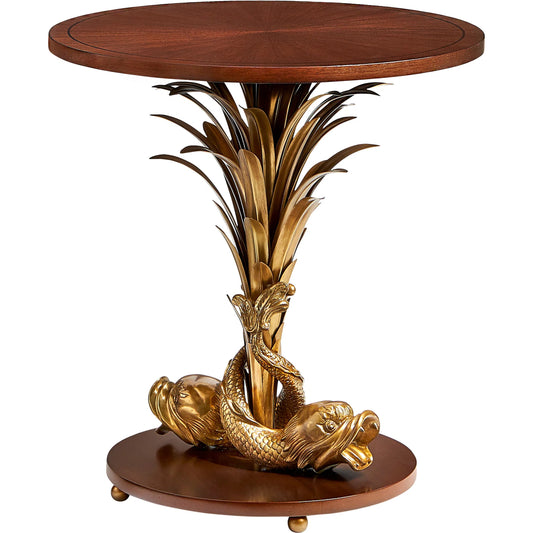Octavia Side Table by Maitland-Smith in mahogany, brass. Made from unique in a traditional style.