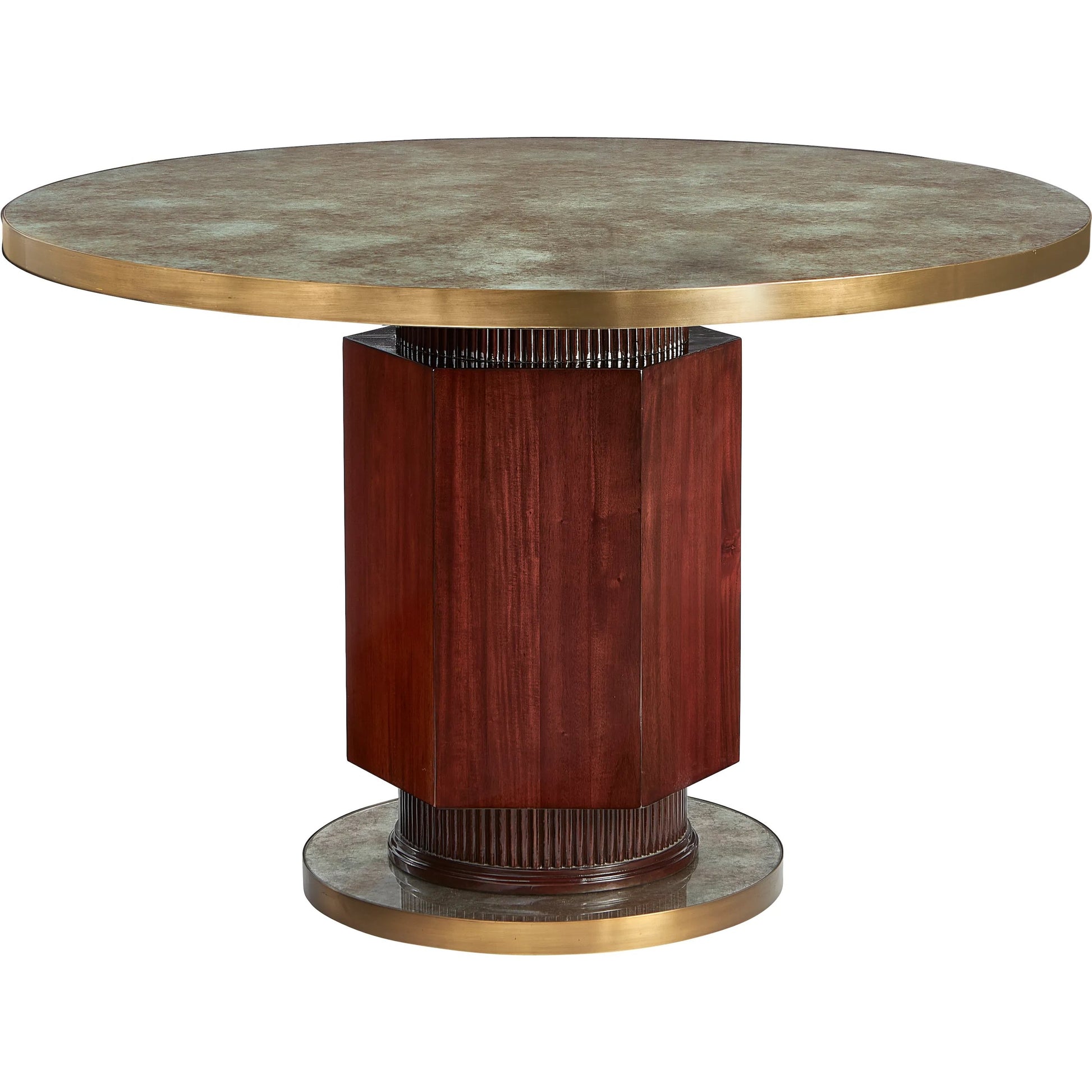Josefien Center Table by Maitland-Smith in antique brass, mahogany. Made from unique in a modern style.