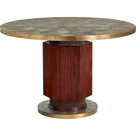 Josefien Center Table by Maitland-Smith in antique brass, mahogany. Made from unique in a unique style.