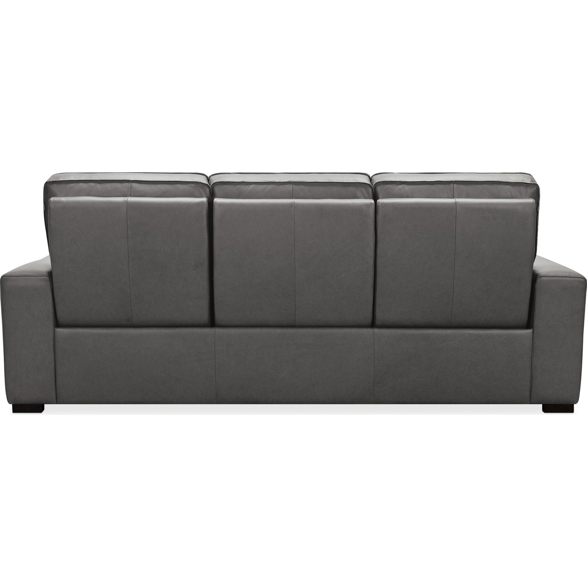 Braeburn Power Sofa with Power Headrest by Hooker Furniture in rangers gravel. Made from leather in a traditional style.