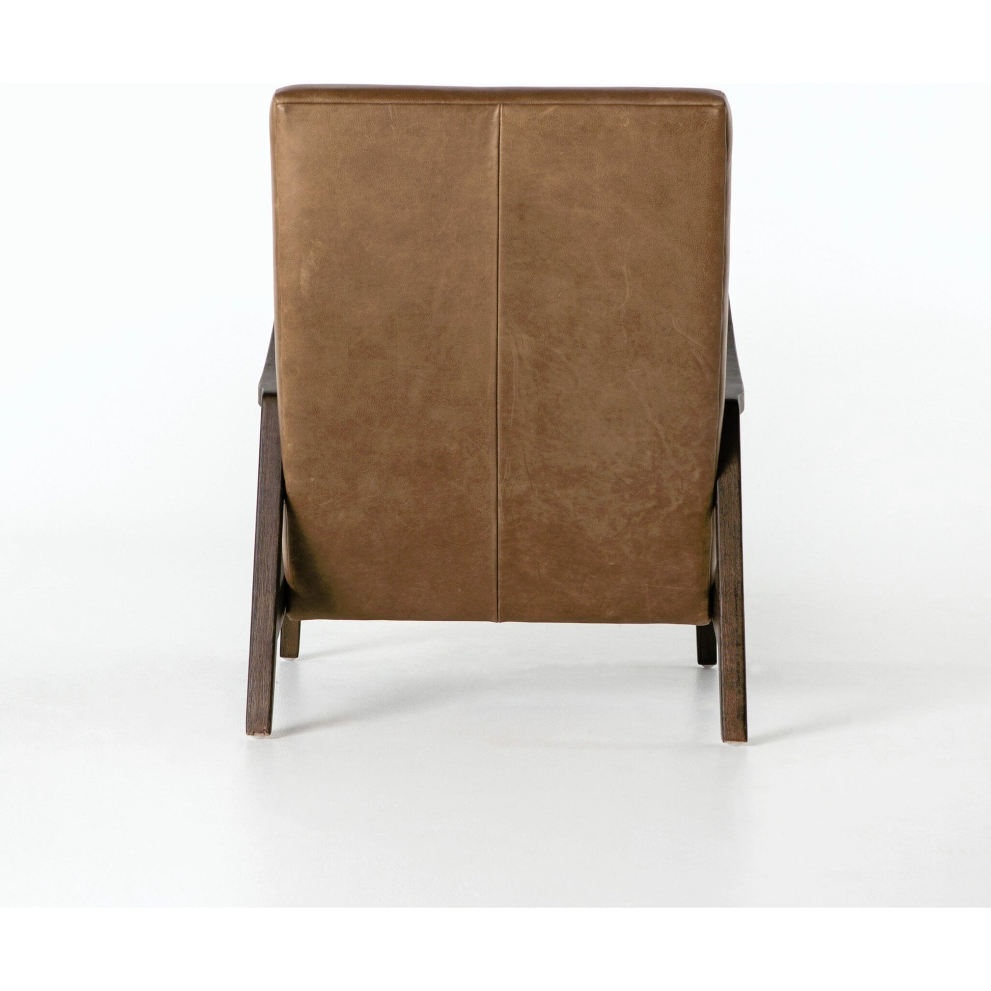 Chance Chair by Four Hands in dakota warm taupe, rubbed sienna brown. Made from top grain leather, solid parawood, 100% polyester in a modern style.