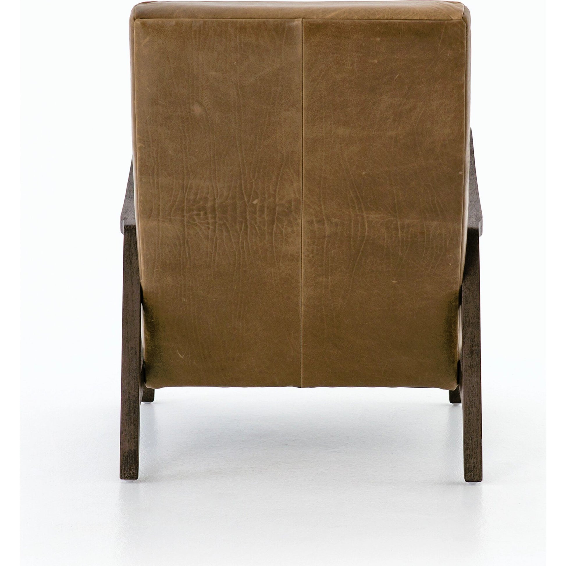 Chance Chair by Four Hands in dakota warm taupe, rubbed sienna brown. Made from top grain leather, solid parawood, 100% polyester in a modern style.
