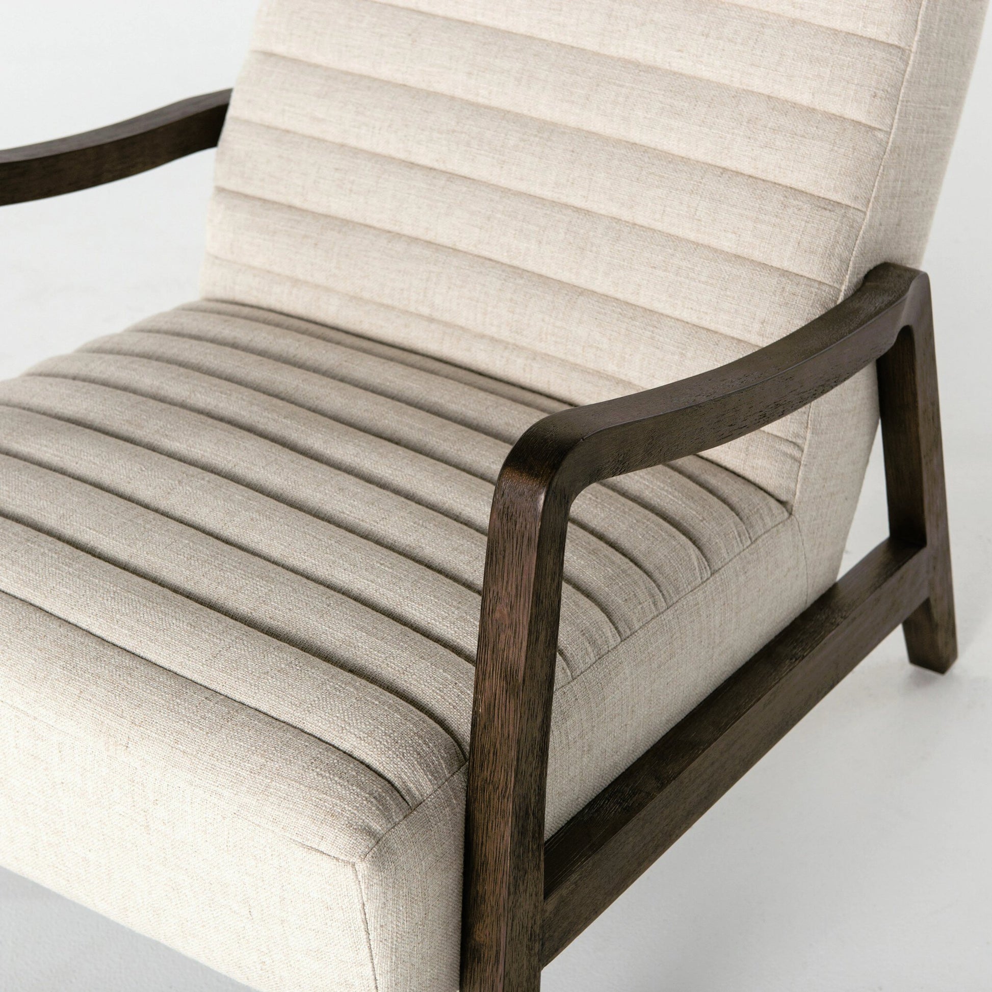 Chance Chair by Four Hands in dakota warm taupe, rubbed sienna brown. Made from top grain leather, solid parawood, 100% polyester in a modern style.
