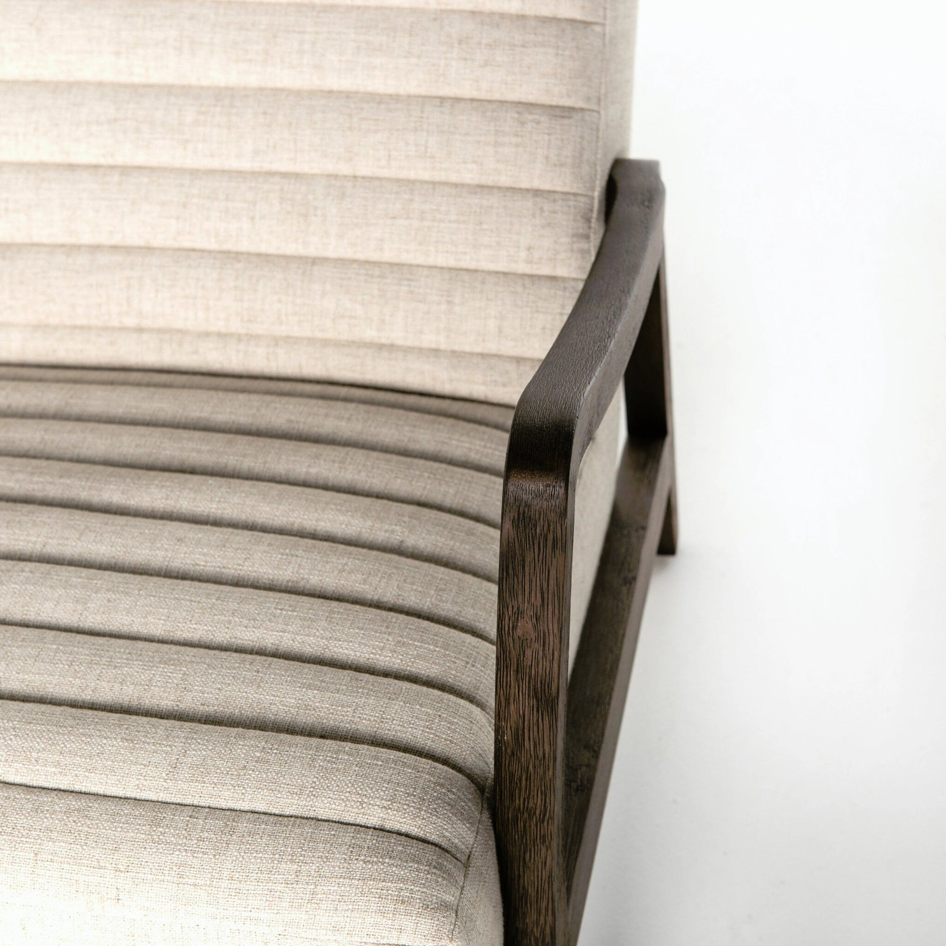 Chance Chair by Four Hands in dakota warm taupe, rubbed sienna brown. Made from top grain leather, solid parawood, 100% polyester in a modern style.