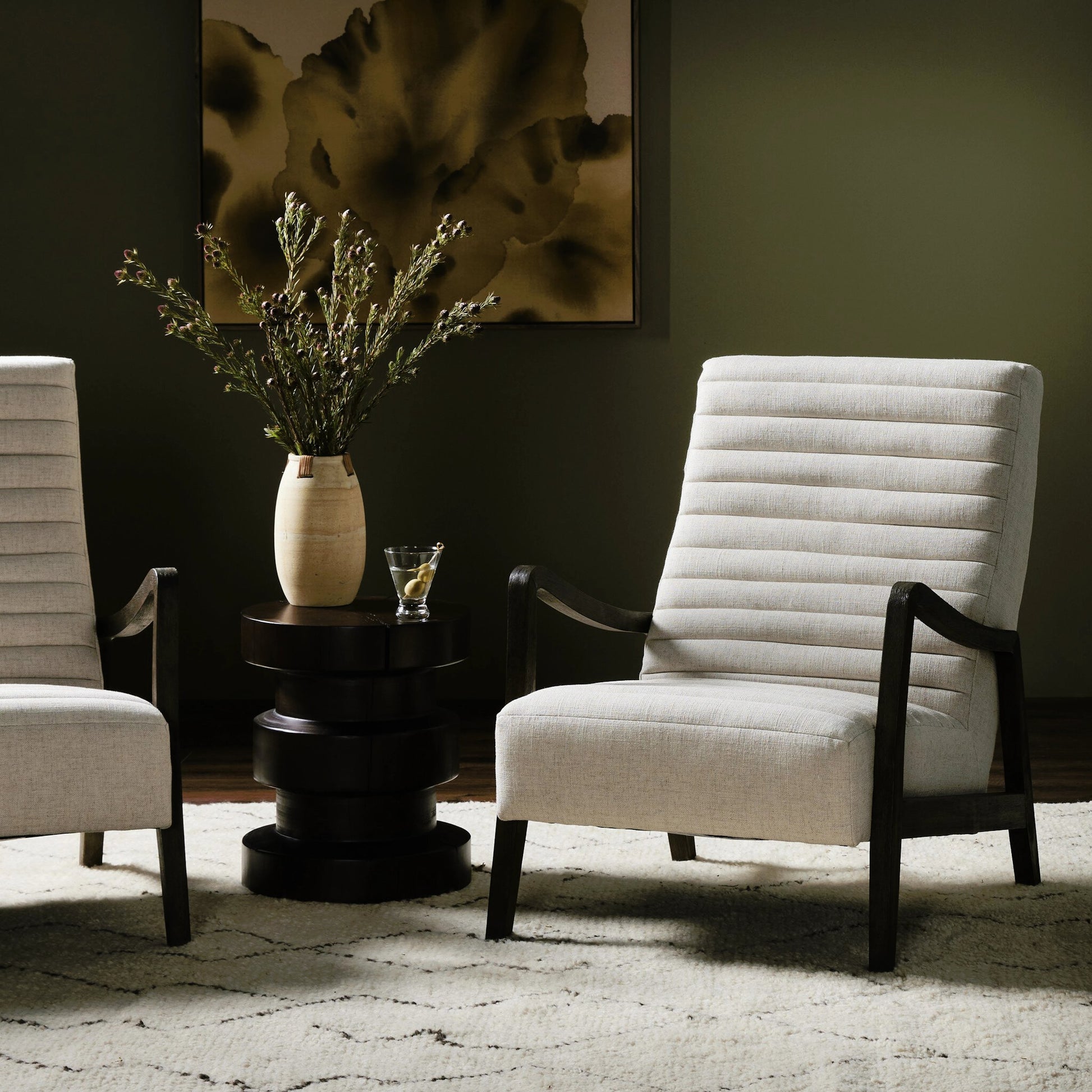 Chance Chair by Four Hands in dakota warm taupe, rubbed sienna brown. Made from top grain leather, solid parawood, 100% polyester in a modern style.