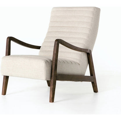 Chance Chair by Four Hands in dakota warm taupe, rubbed sienna brown. Made from top grain leather, solid parawood, 100% polyester in a modern style.