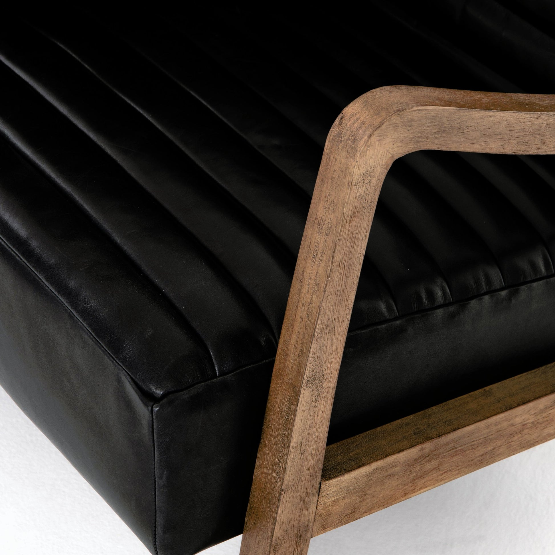 Chance Chair by Four Hands in dakota warm taupe, rubbed sienna brown. Made from top grain leather, solid parawood, 100% polyester in a modern style.