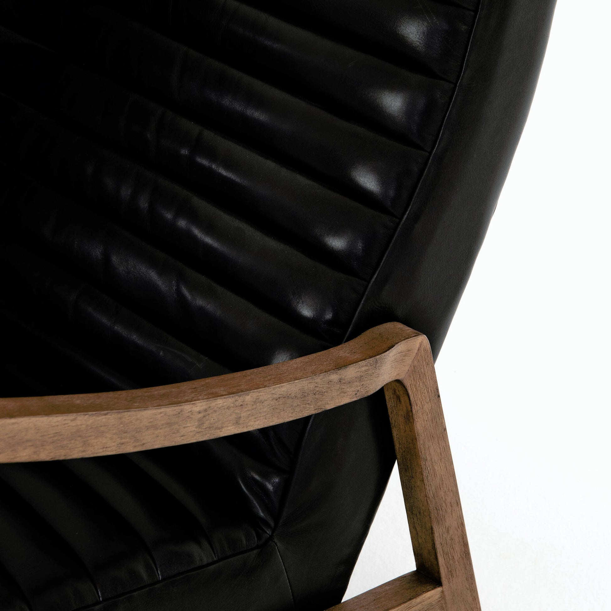 Chance Chair by Four Hands in dakota warm taupe, rubbed sienna brown. Made from top grain leather, solid parawood, 100% polyester in a modern style.