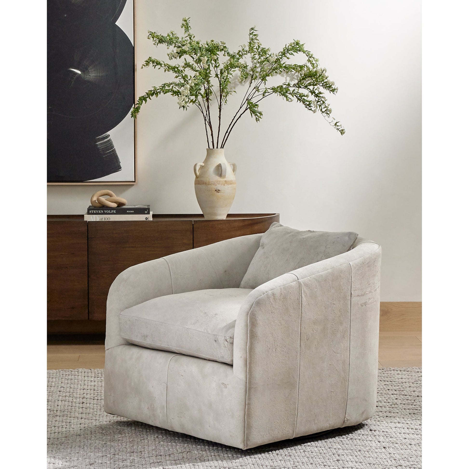Topanga Swivel Chair by Four Hands. Made from unique in a modern style.